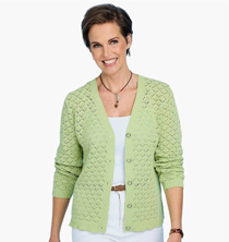Pointelle Ladies Knit Cardigan - LD479